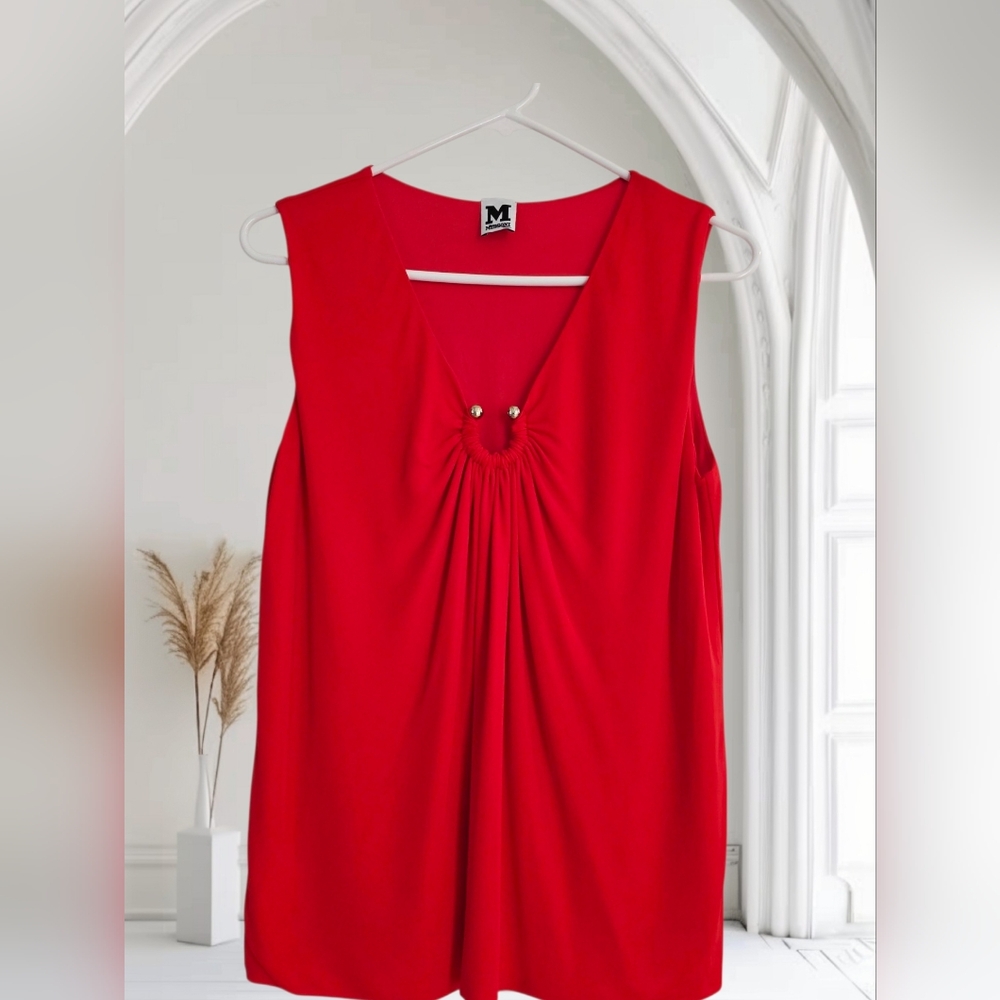 M Missoni Red Viscose Sleeveless Blouse Small NWT